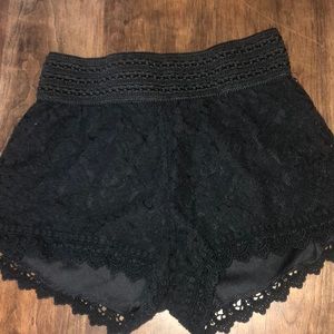 Black pattern shorts